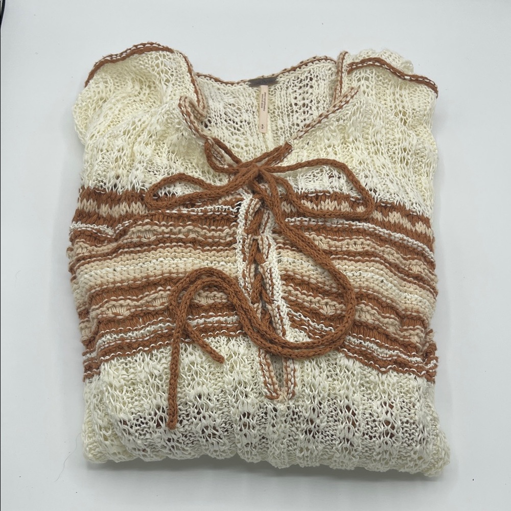 Free People Marina Bay Lace-Up Sweater Size Small